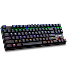 New arrival wholesale hot sale high quality 87 Keys led Backlight Rainbow   backlit gaming  portable mechanical  keyboard